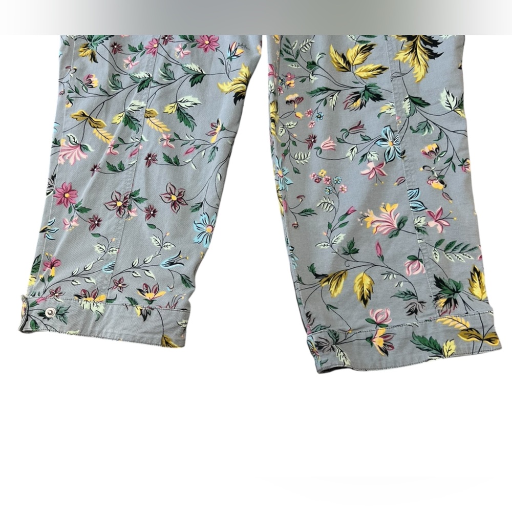 Anthropologie Victoria floral cargo pants blue botanical floral boho feminine - Picture 11 of 14